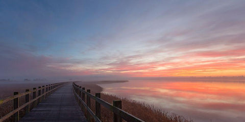 Love a morning like this II. White Modern Wood Framed Art Print with Double Matting by Londal, Leif