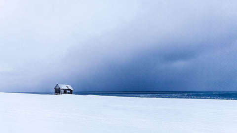 Hunting cabin Black Ornate Wood Framed Art Print with Double Matting by KvÃ¦rnstrÃ¸m, Ã…smund