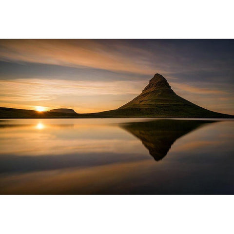 Kirkjufell White Modern Wood Framed Art Print by Kruczynski, Wojciech