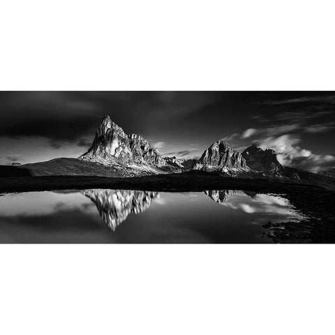 Morning at Ra Gusela Black Modern Wood Framed Art Print with Double Matting by Balazovic, Lubos