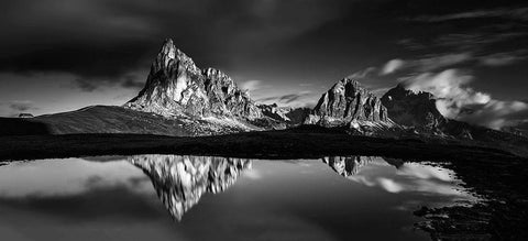 Morning at Ra Gusela White Modern Wood Framed Art Print with Double Matting by Balazovic, Lubos