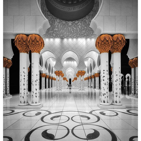 Sheikh Al Zayed Grand Mosque White Modern Wood Framed Art Print by Cuomo, Massimo