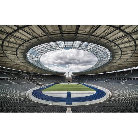 Olympiastadion Berlin Black Modern Wood Framed Art Print with Double Matting by Cuomo, Massimo