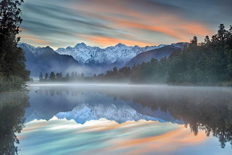 Pastel Hues White Modern Wood Framed Art Print with Double Matting by Metro, Greg