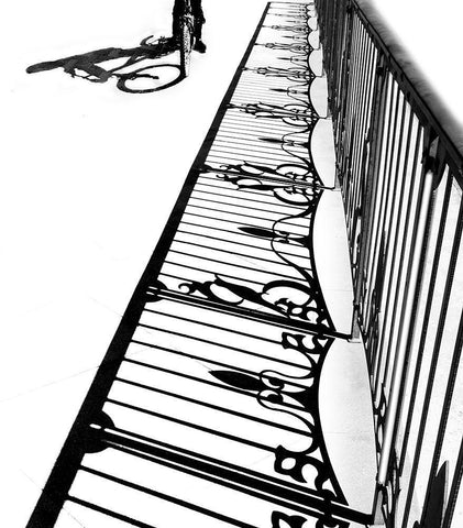 The boy on bicycle White Modern Wood Framed Art Print with Double Matting by Elbar, Sara-Le