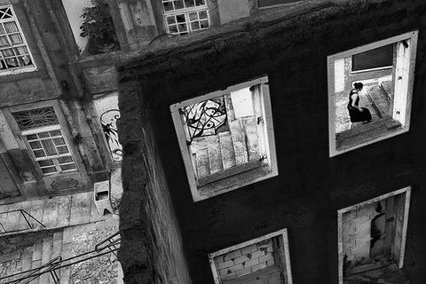 Insight White Modern Wood Framed Art Print with Double Matting by Abrantes, Paulo