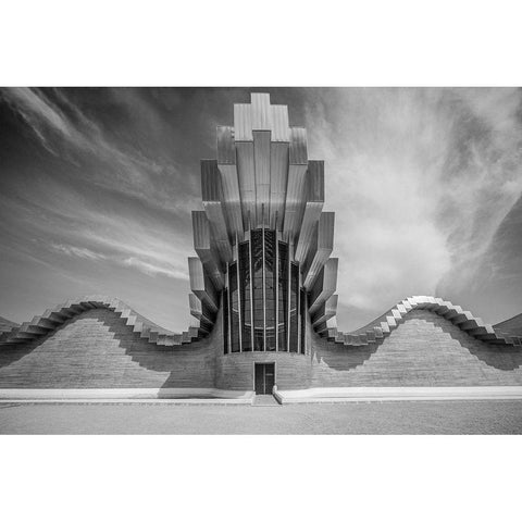 Ysios winery Black Modern Wood Framed Art Print with Double Matting by Vangindertael (Lagrange), Luc