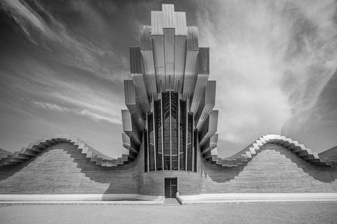 Ysios winery Black Ornate Wood Framed Art Print with Double Matting by Vangindertael (Lagrange), Luc