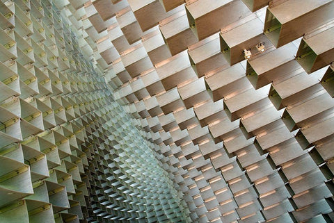 Serpentine White Modern Wood Framed Art Print with Double Matting by Wride, Linda