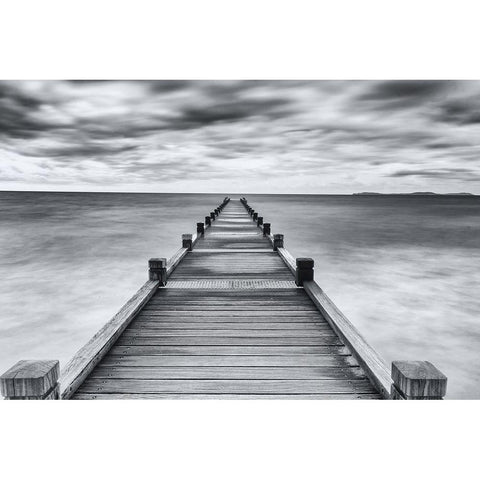 Embarquement White Modern Wood Framed Art Print by Viretti, Jean-Louis