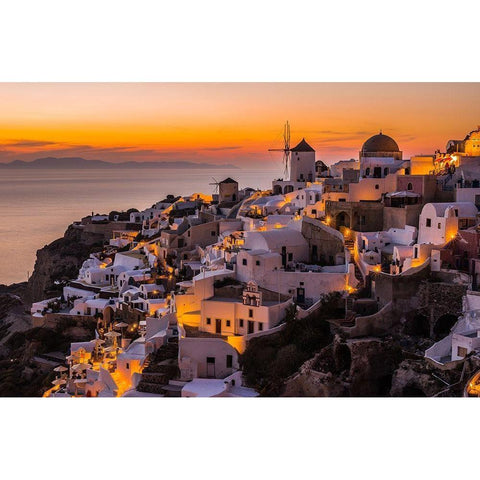 Calispera Santorini White Modern Wood Framed Art Print by Agazzi, Andreas