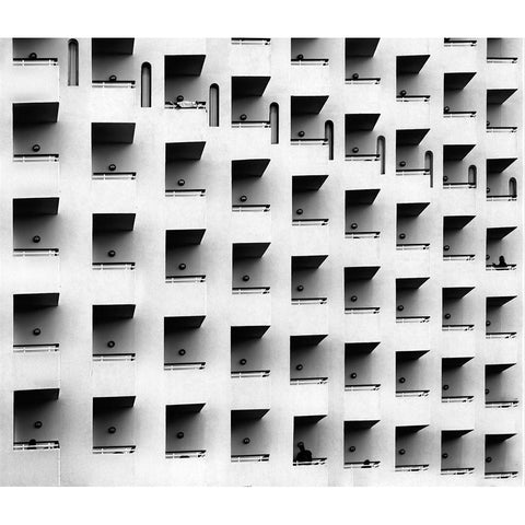 E White Modern Wood Framed Art Print by Hernandez Tirado, Ayoze