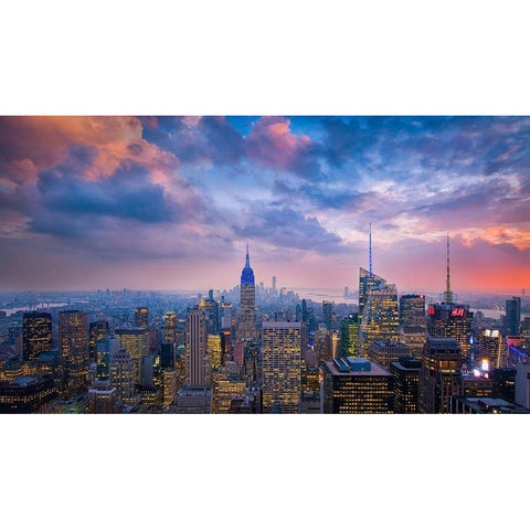 Top of The Rock White Modern Wood Framed Art Print by Zheng, Michael