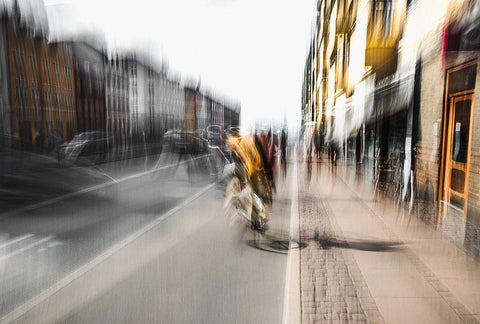 Bicycle tour Black Ornate Wood Framed Art Print with Double Matting by Chiriaco, Carmine