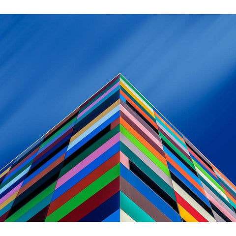 Color Pyramid Black Modern Wood Framed Art Print by Novillo, Alfonso