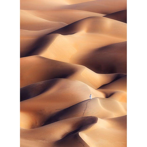 Chocolate Dunes White Modern Wood Framed Art Print by Al Hammadi, Khalid