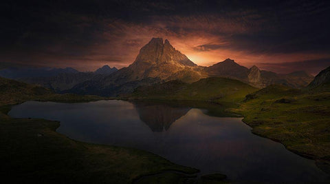 Farewell of the Day White Modern Wood Framed Art Print with Double Matting by Garcia, Alejandro