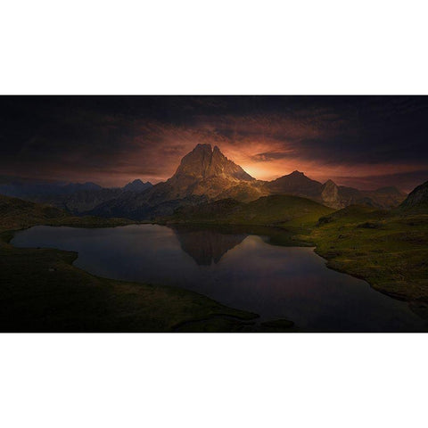 Farewell of the Day Black Modern Wood Framed Art Print with Double Matting by Garcia, Alejandro