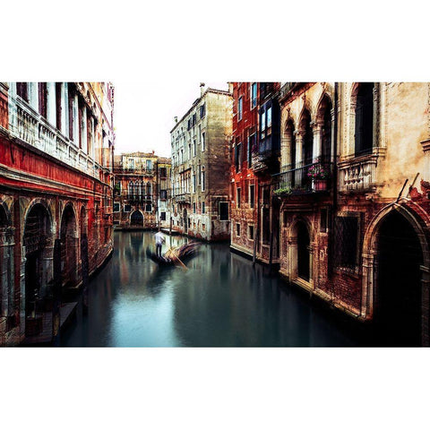 The Gondolier Gold Ornate Wood Framed Art Print with Double Matting by Chiriaco, Carmine