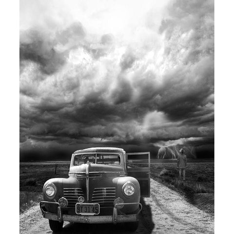 THE RAINMAKER Black Modern Wood Framed Art Print by Butterworth, Larry