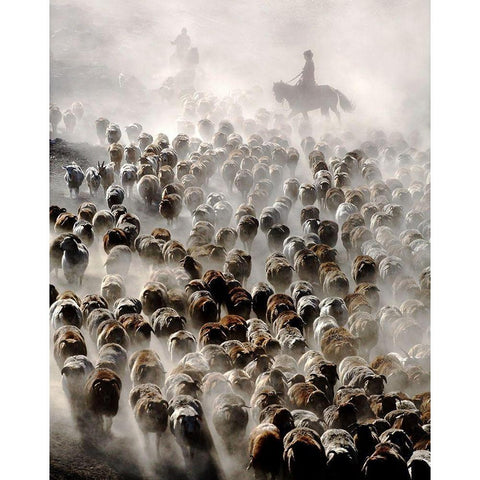 The Great Migration of China White Modern Wood Framed Art Print by Wong, Adam