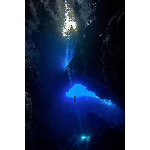 Sound from Sky Black Modern Wood Framed Art Print with Double Matting by Jung, Charlie