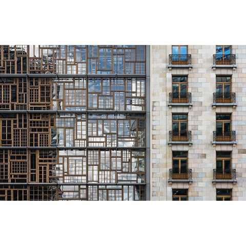 window mosaic White Modern Wood Framed Art Print by Van Son, Greetje