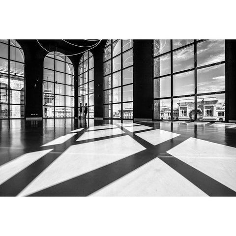 Lights and shadows White Modern Wood Framed Art Print by Tagliarino, Marco