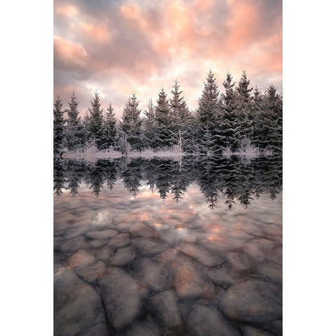 Melting Black Modern Wood Framed Art Print by Lindsten, Christian