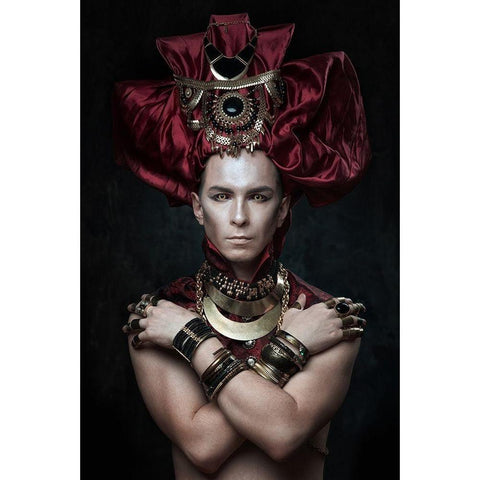 Red Pharaon White Modern Wood Framed Art Print by Shestopalov, Constantin