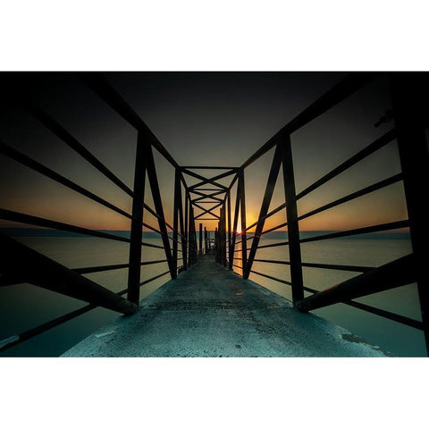 NewHorizon Black Modern Wood Framed Art Print with Double Matting by Hassan, Wisam