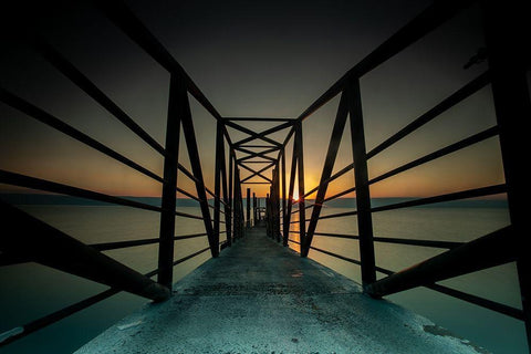 NewHorizon White Modern Wood Framed Art Print with Double Matting by Hassan, Wisam