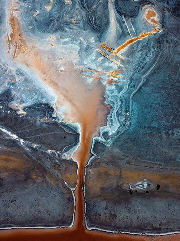 Salt fields Black Ornate Wood Framed Art Print with Double Matting by Kravanja, Jure