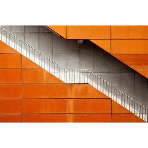 Steel Black Modern Wood Framed Art Print with Double Matting by Van Zaane, Alida