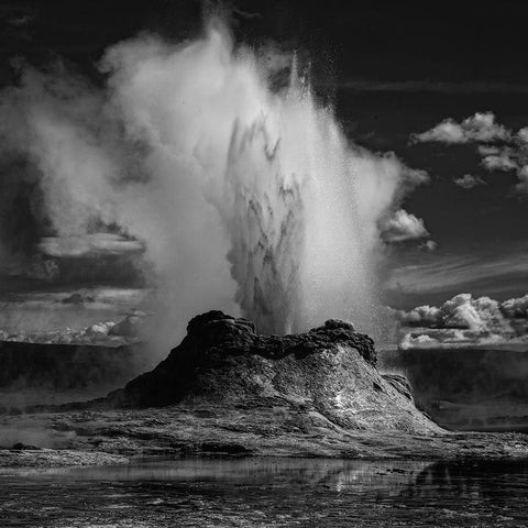 Castle Geyser Black Modern Wood Framed Art Print with Double Matting by Depaepe, Yvette