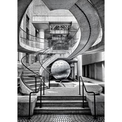 The Sphere Black Modern Wood Framed Art Print by E. Karcz, Gary