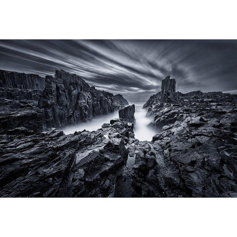 Iron World Black Modern Wood Framed Art Print by Zhang, Joshua