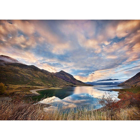 Morning Delight at Lake Hawea White Modern Wood Framed Art Print by Zhang, Yan