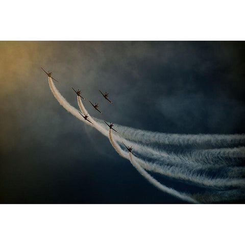 Air show White Modern Wood Framed Art Print by Grambone, Antonio