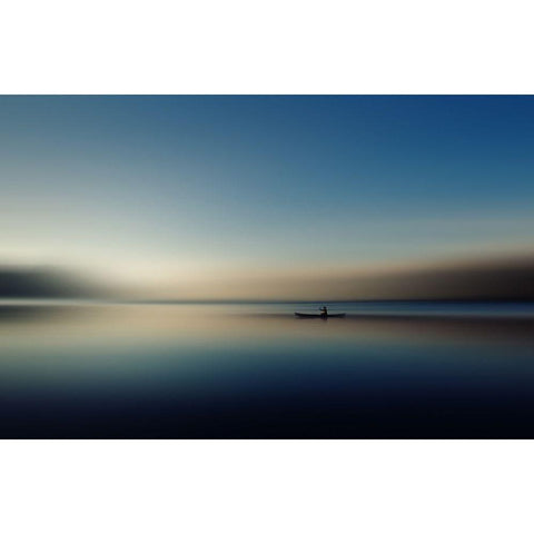 alone in somewhere Black Modern Wood Framed Art Print with Double Matting by Shin, Cie