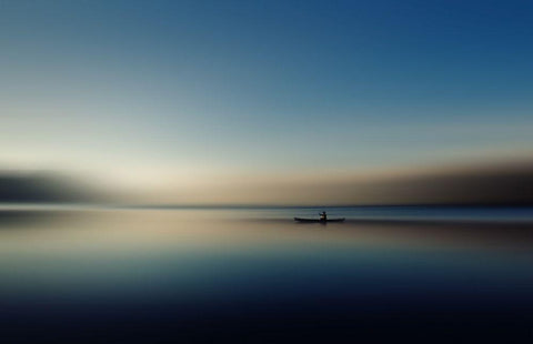 alone in somewhere White Modern Wood Framed Art Print with Double Matting by Shin, Cie