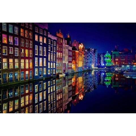 Amsterdam Black Modern Wood Framed Art Print with Double Matting by Pablo De, Juan