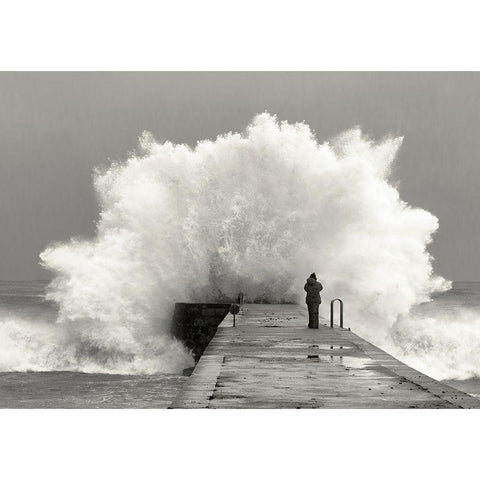 waves photographer Black Modern Wood Framed Art Print by Lastra, Mikel