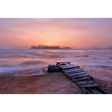 cold morning Black Modern Wood Framed Art Print by Kruk, Przemyslaw