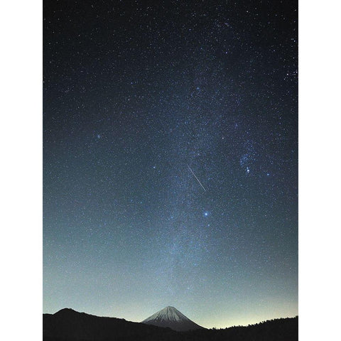 Meteor night Black Modern Wood Framed Art Print by Koga, Hiroaki