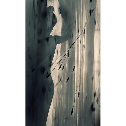 uncertain Black Modern Wood Framed Art Print by Karami, Sahar