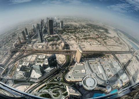 Top of the World Black Ornate Wood Framed Art Print with Double Matting by Work, Robert