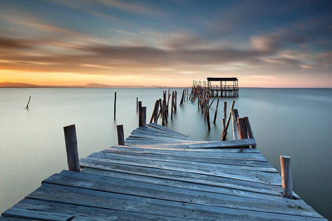 Collapsed Black Ornate Wood Framed Art Print with Double Matting by David, Rui