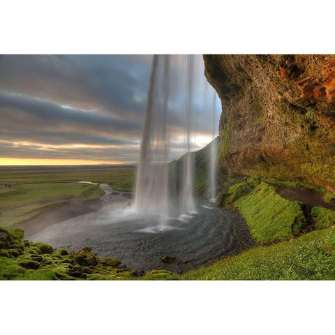 The curtrain Black Modern Wood Framed Art Print by Eichelberg, Amnon