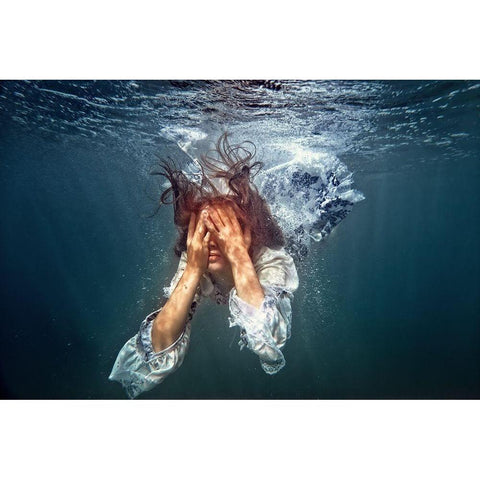 do not cry Alice White Modern Wood Framed Art Print by Laudin, Dmitry